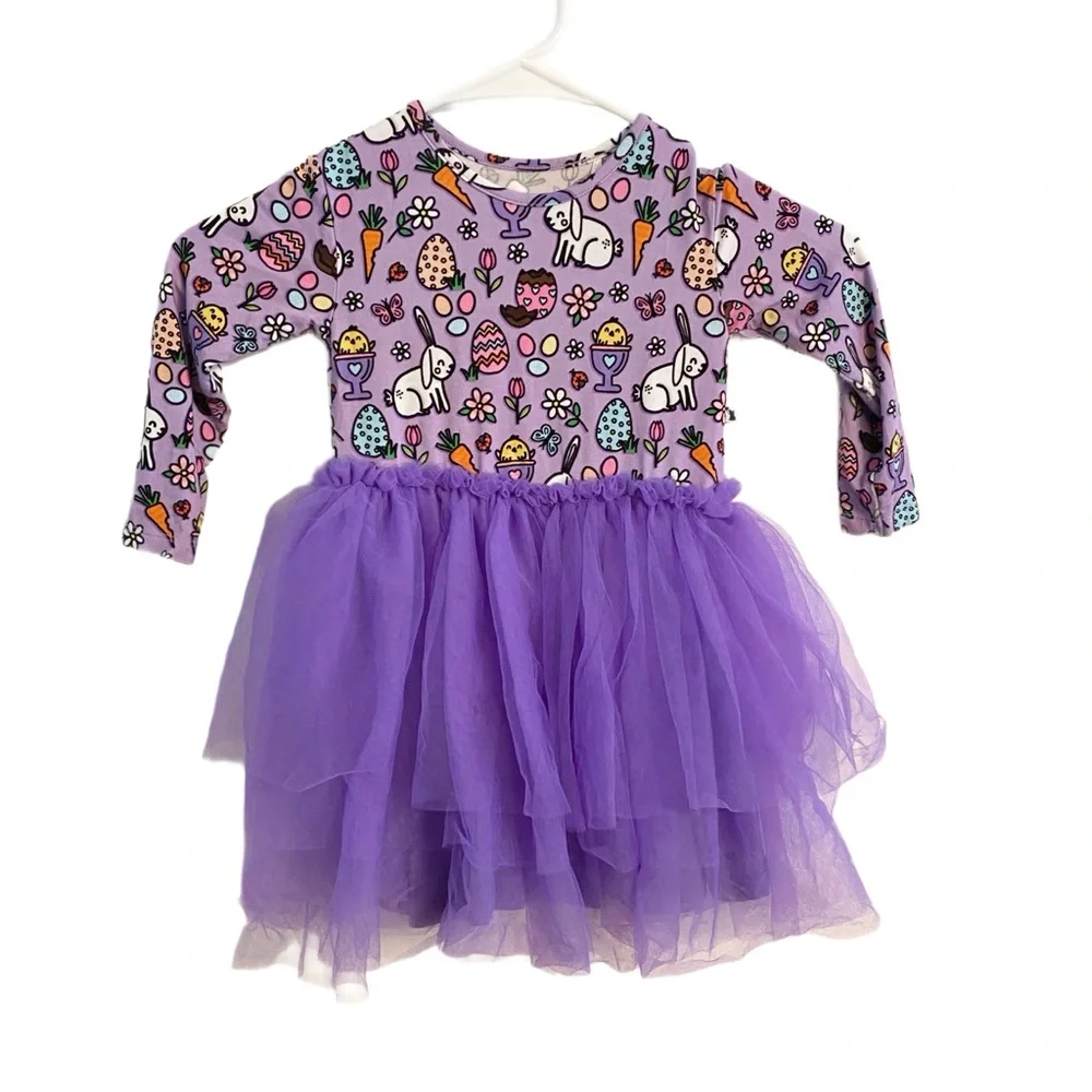 Kiki & Lulu Purple Easter Dress With Tulle Size 2T